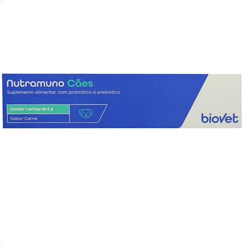 NUTRAMUNO SUPLEMENTO ALIMENTAR PARA CÃES COM 6G SABOR CARNE BIOVET